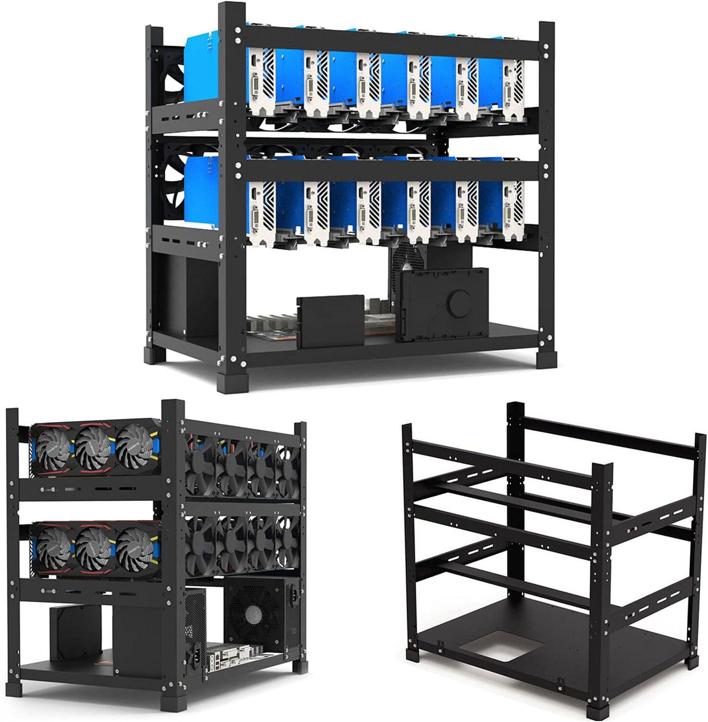 12 GPU Open Air Mining Rig Frame Computer Case Pack of 2 R831203