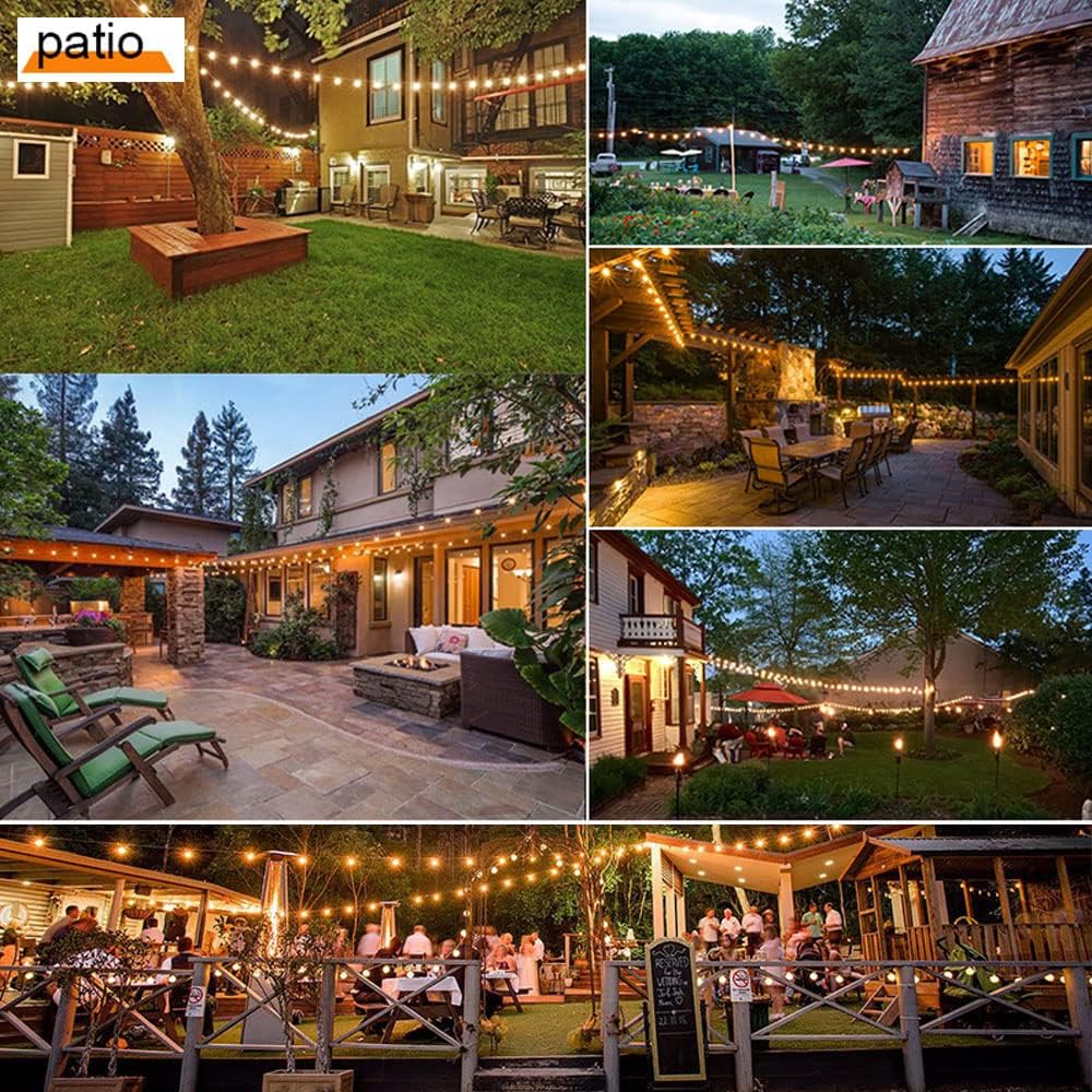 100FT LED String Lights with 30 Sockets 32 Shatterproof Plastic Bulbs N35805