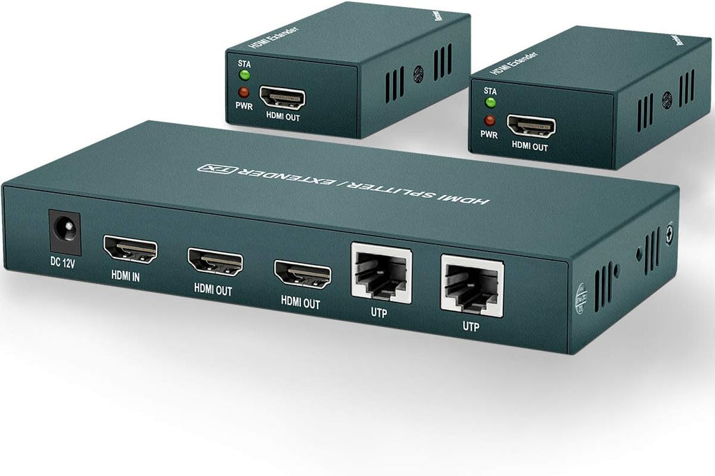 HDMI Extender Splitter 1x2, 165ft (50m) over CAT5e/CAT6/CAT7 Cable P666