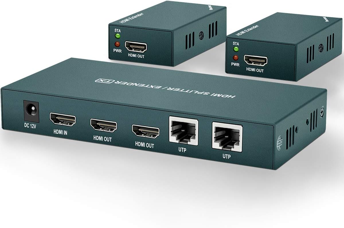 HDMI Extender Splitter 1x2, 165ft (50m) over CAT5e/CAT6/CAT7 Cable P666