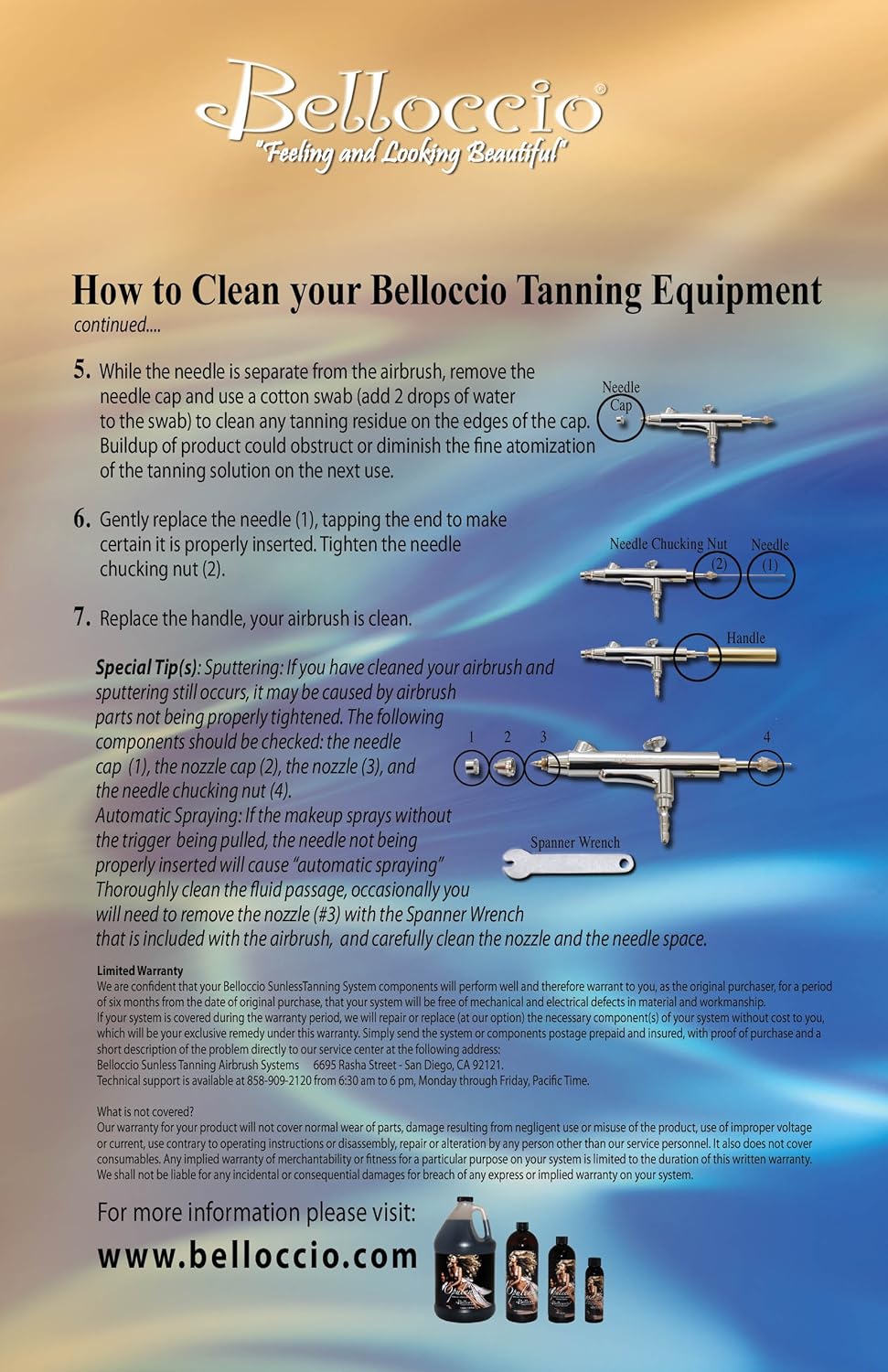 Complete Professional Sunless Tanning Airbrush System with Airbrush, Compressor & Hose and 4 Ounce Tanning Solution F129