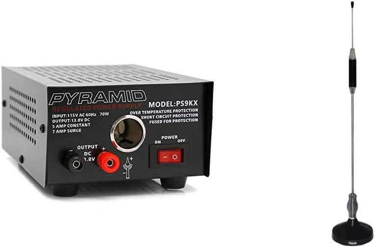 Universal Compact Bench Power Supply 5 Amp Linear Regulated 13.8 Volt DC 115V AC 70 Watt Input Screw Type Terminal 12V Car Cigarette Lighter Pack of 2 C63497