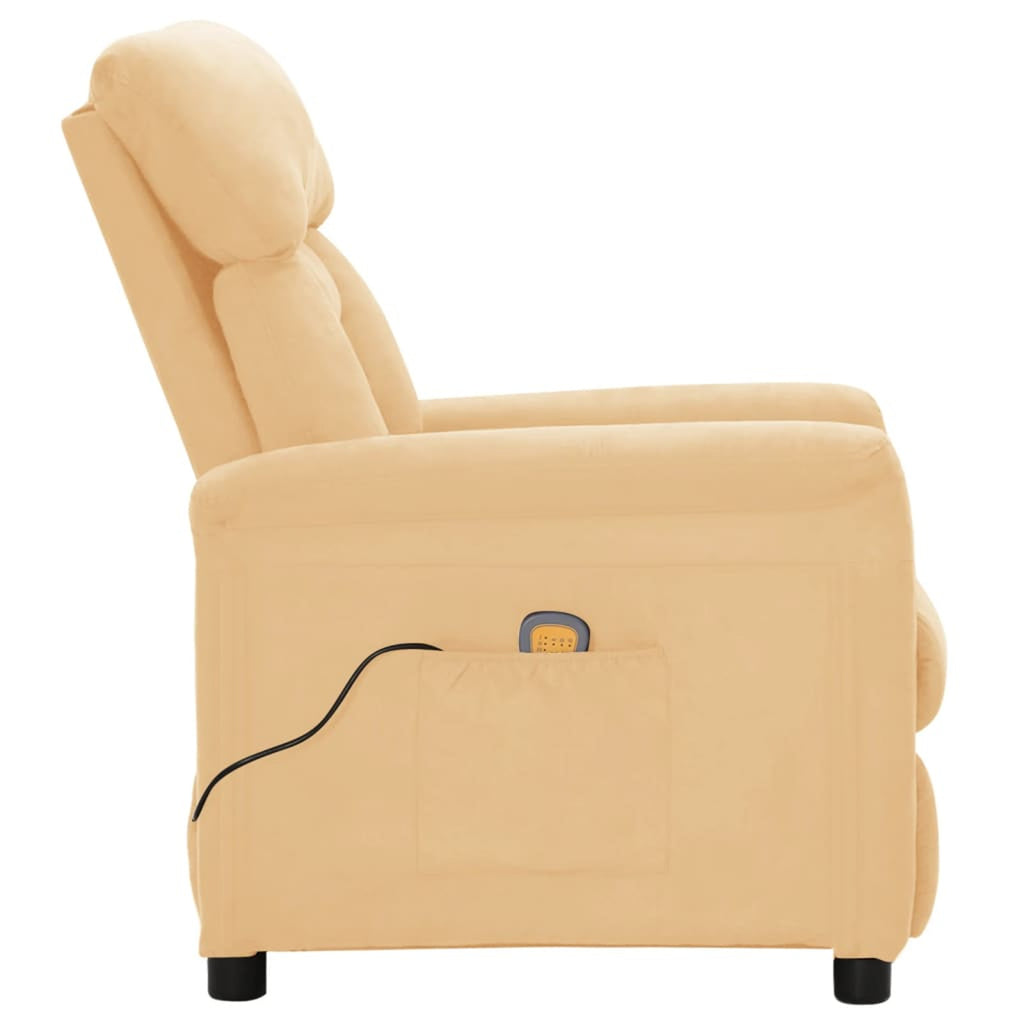 Electric Massage Recliner with Adjustable Footrest and Side Pocket, Faux Leather Sofa Chair H81927