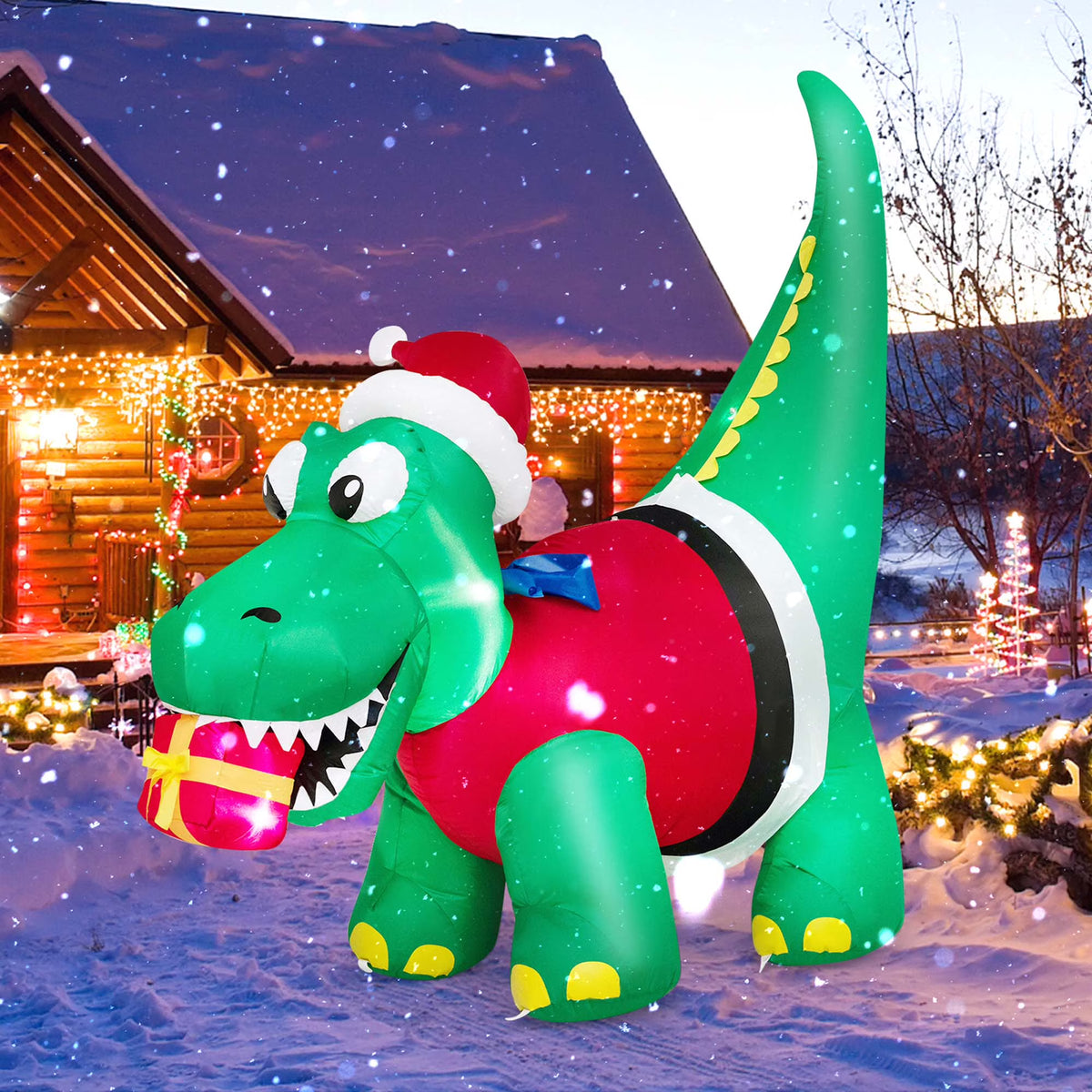 Inflatable Christmas Dinosaur with LED Lights K3240