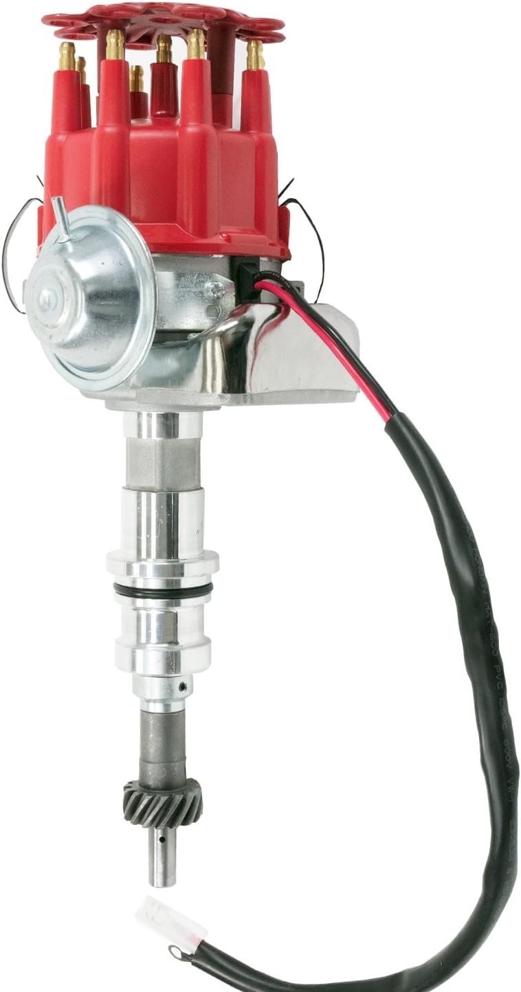 Red Cap Distributor with 8.0mm Spark Plug Wires and Canister Coil L480306