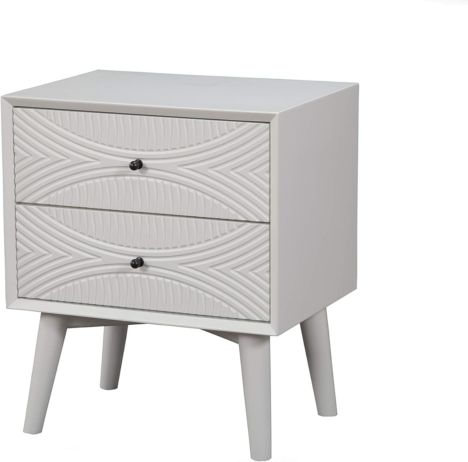 White 2 Drawer Nightstand Q979553