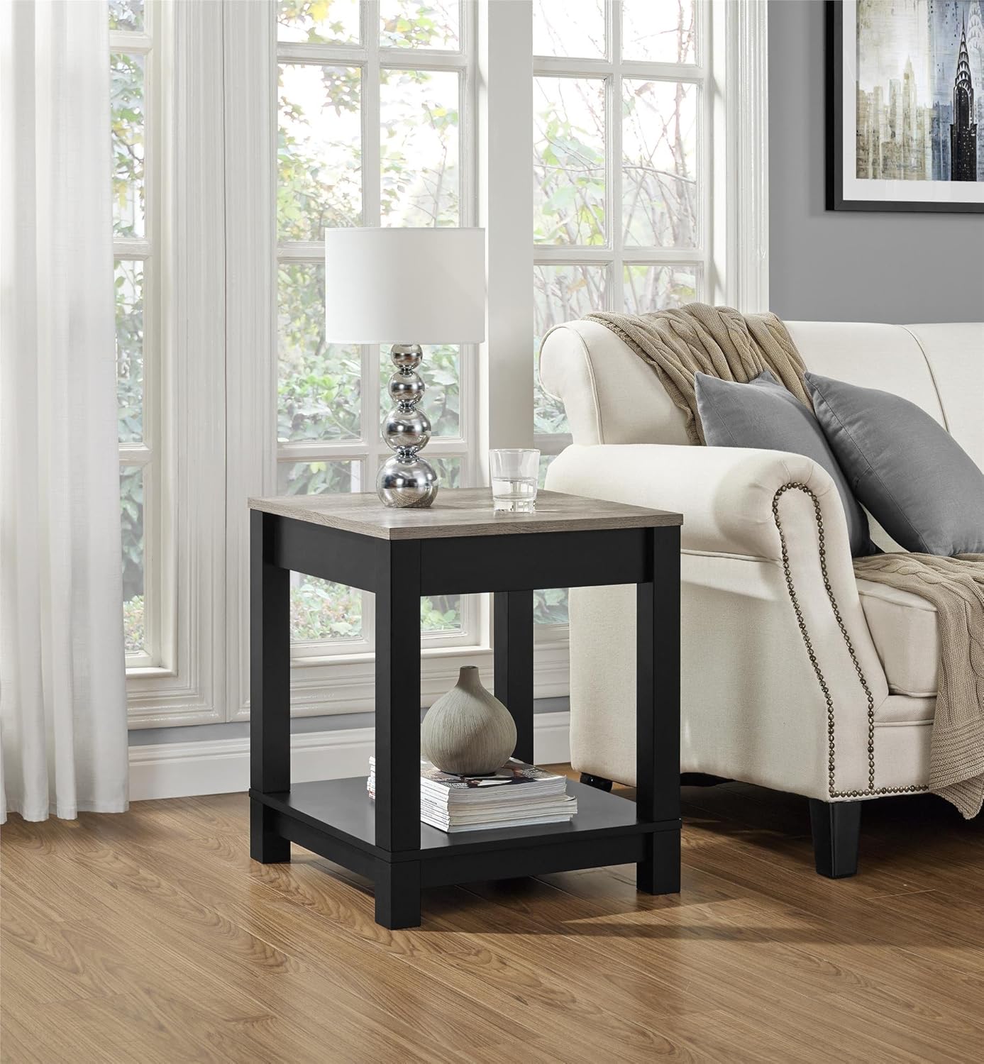 Black Pack of 2 End Table D386