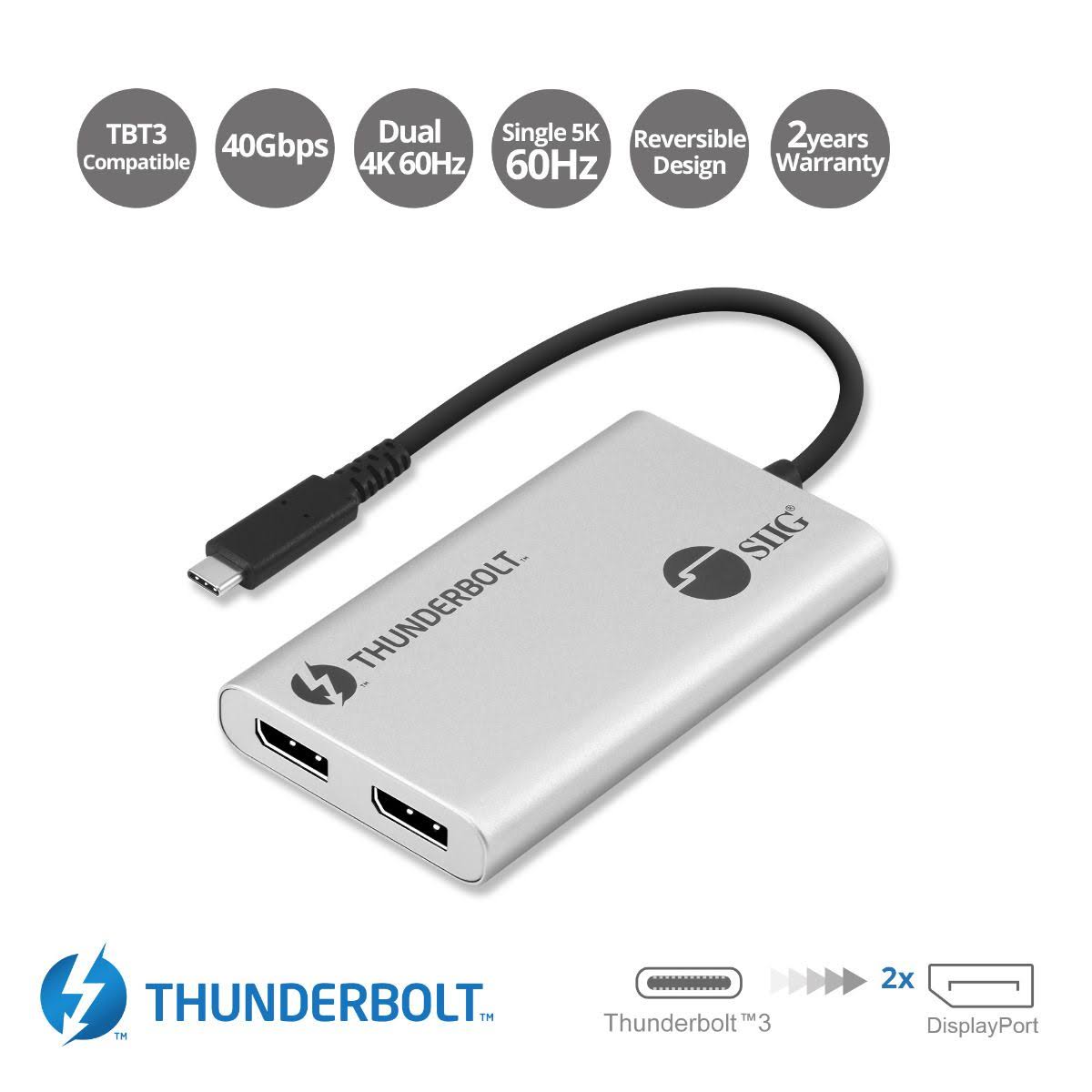 Thunderbolt 3 to Dual DP 1.2 Adapter C98644