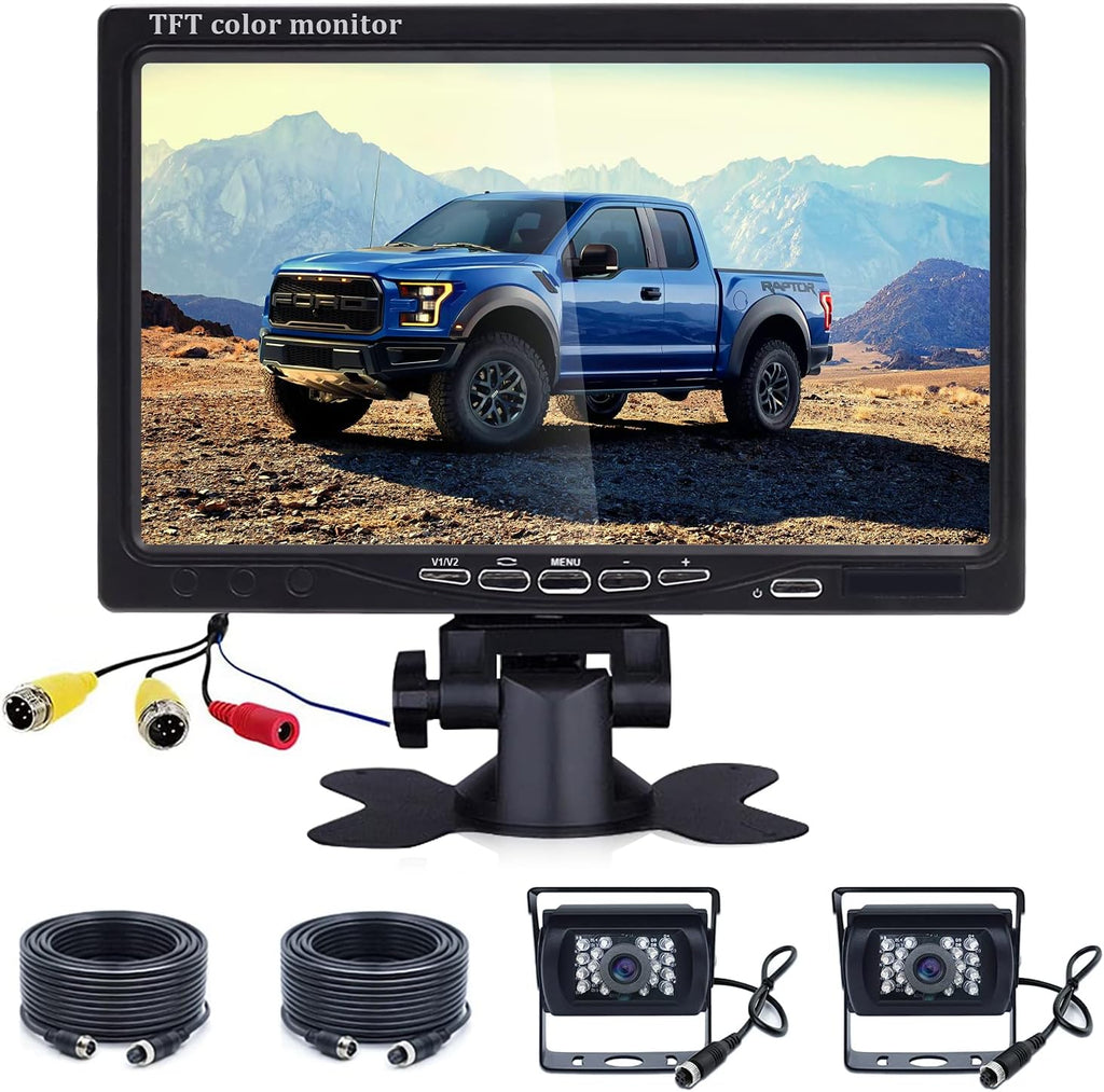 IP66 Waterproof 7 Inch Monitor Dual Camera Backup Camera Kit B9744
