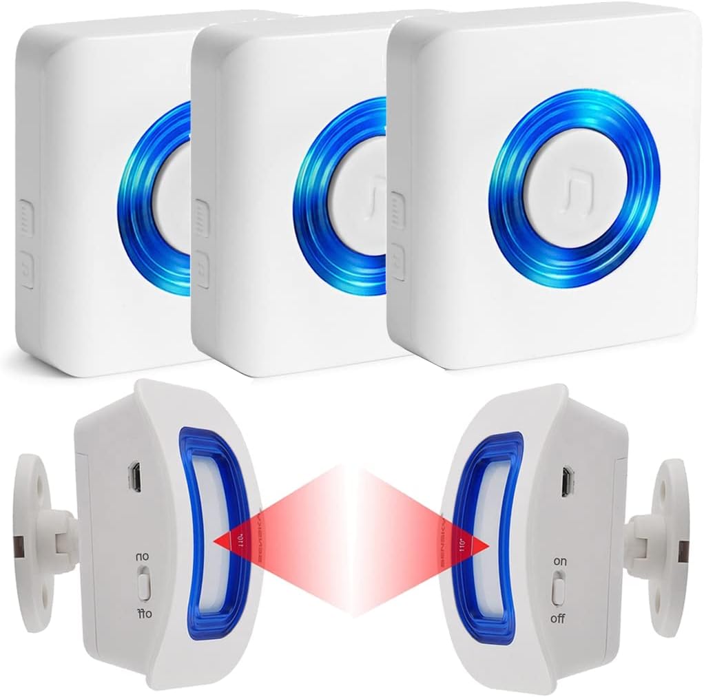 Wireless Motion Sensor Alert Room Bed Alarm with 3 Receivers and 2 Sensors G231816