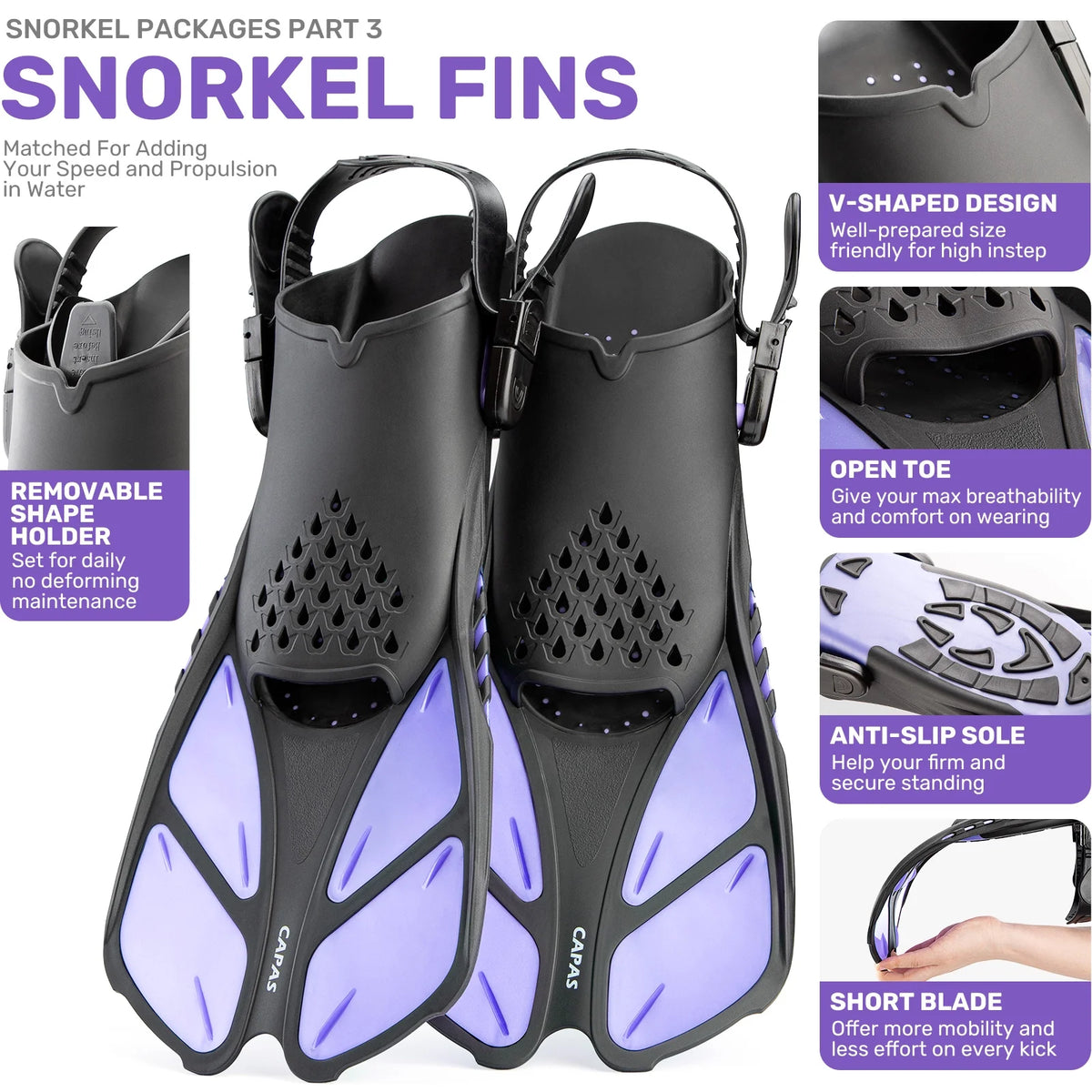 Snorkel Mask Fins Set with Carrying Bag C5896