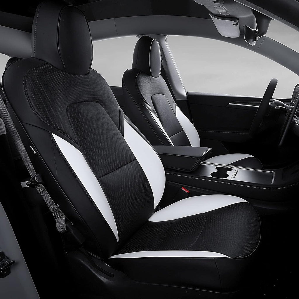 Red-PU Car Seat Cover for Tesla Model 3/Y (5 Pcs) F8482