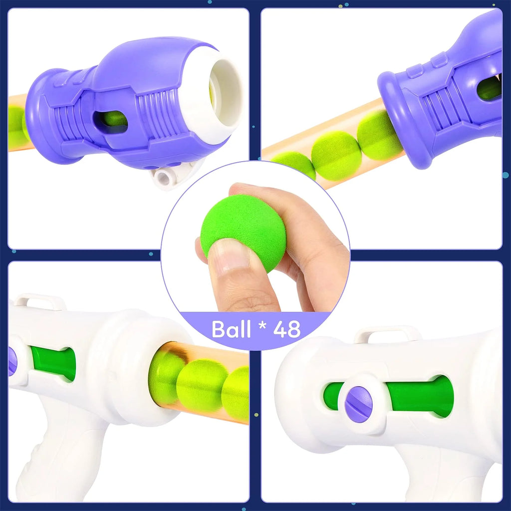 3 Packs Foam Ball Air Toy Guns with Shooting Target, 48 Foam Balls Q401777