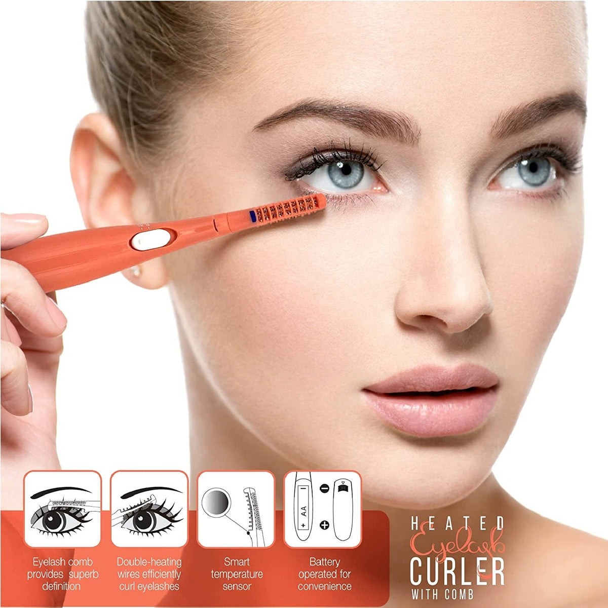 Pursonic Beauty Collection: Heated Curler, LED Mirror, Blender Sponge, & Brush Set