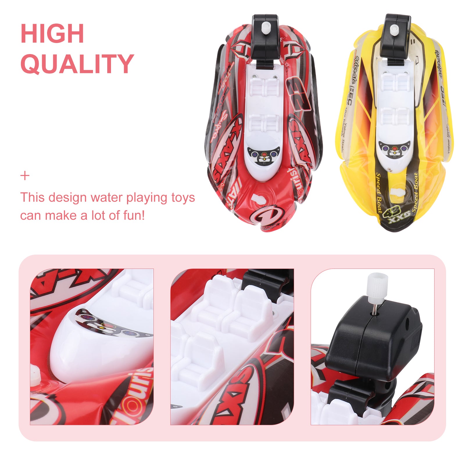 3pcs Mini Inflatable Paddle Boat Bathing Clockwork Toy H252743
