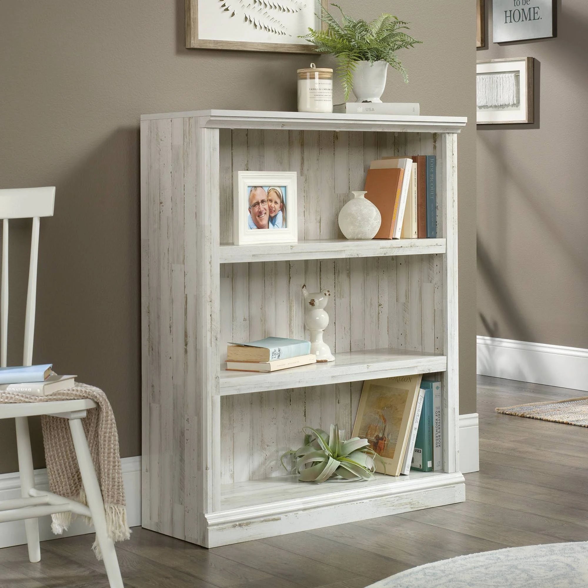 White Plank 3-Shelf Bookcase Z33381