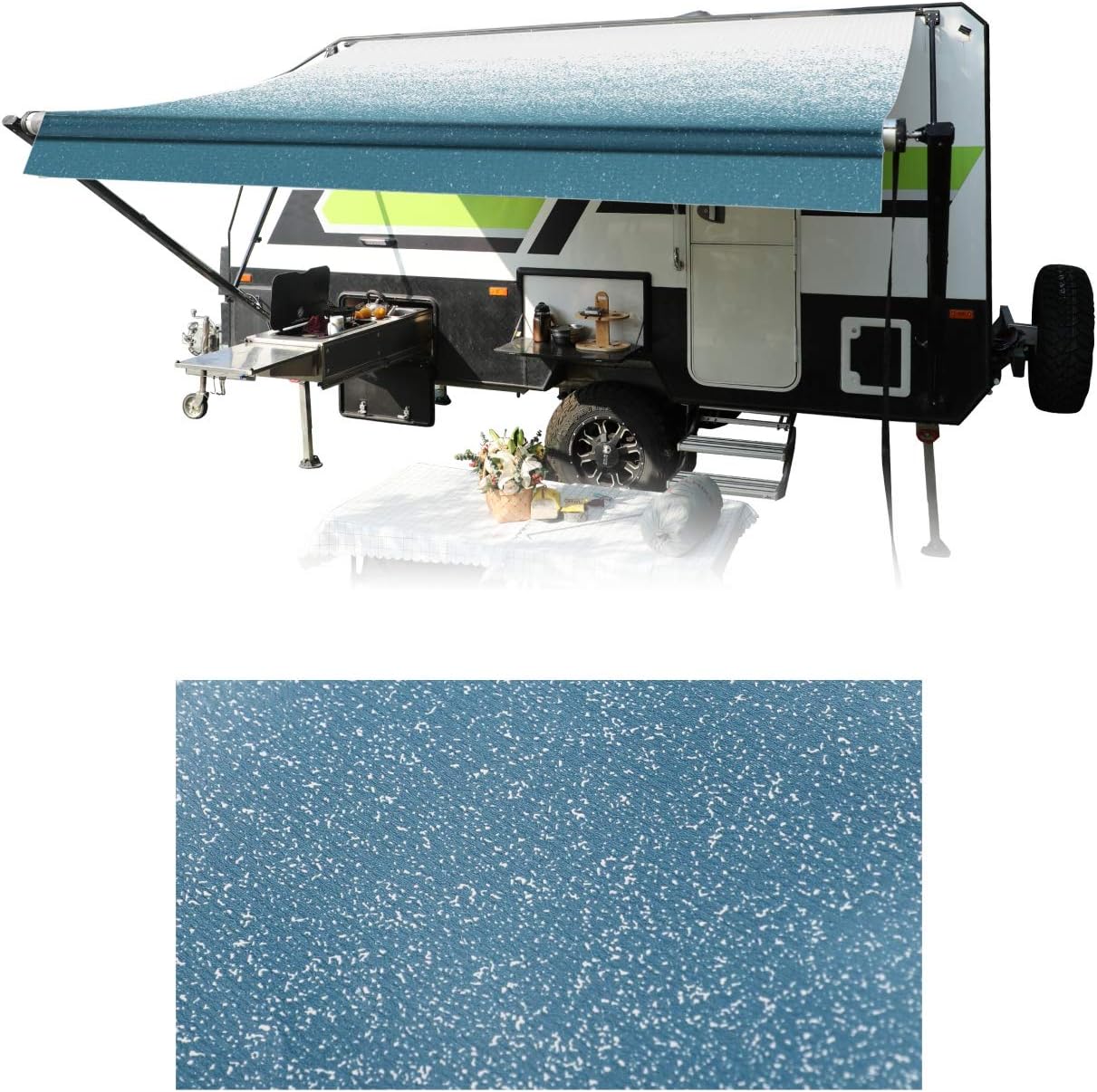 Blue Fade RV Awning Fabric Replacement D255