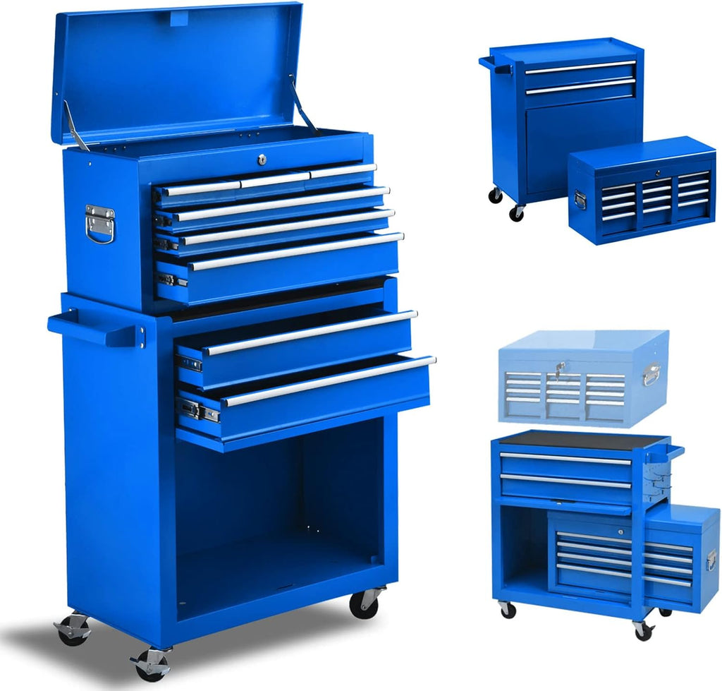 Orange Rolling Lockable Tool Chest with 8 Drawers M768