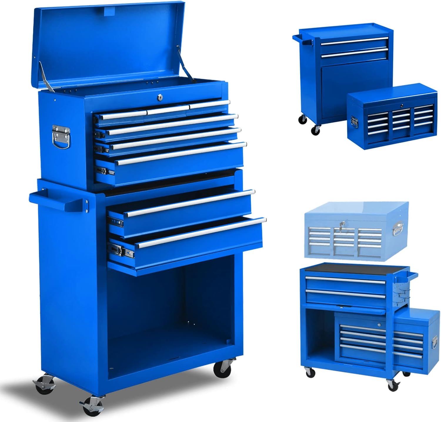 Orange Rolling Lockable Tool Chest with 8 Drawers M768