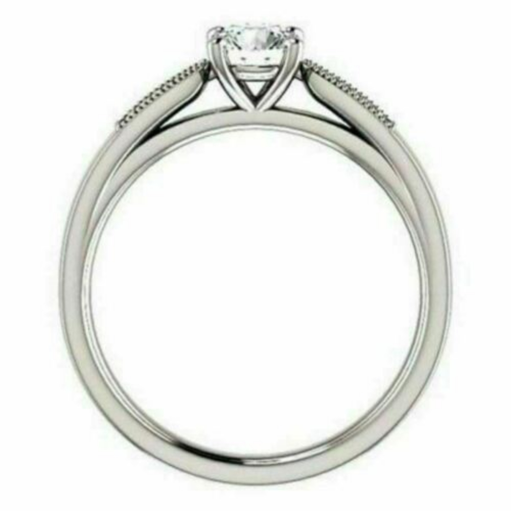 14K White Gold Round Solitaire Ring N93007