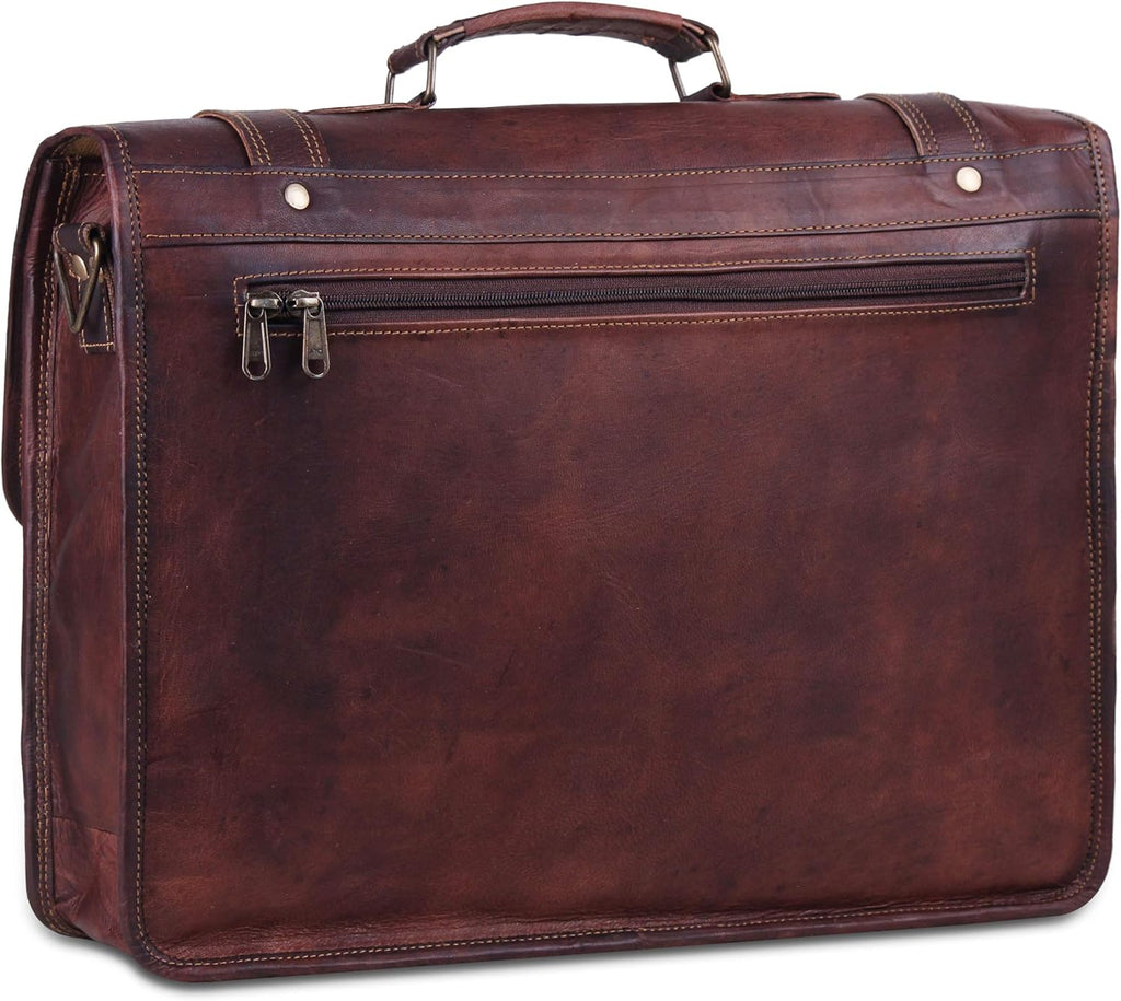 Leather Messenger Bag Laptop Computer Satchel Distressed (12 X 16) B37646