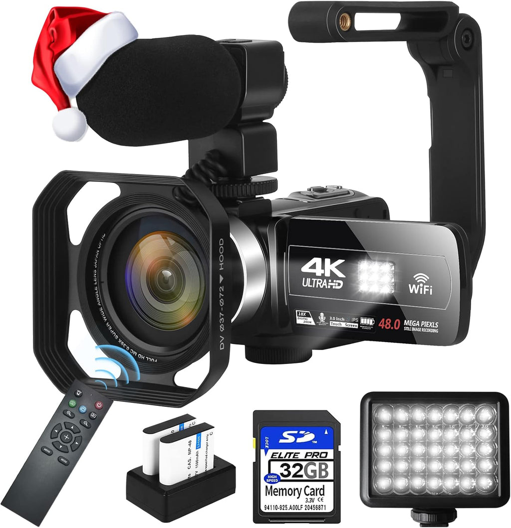 4K Video Camera Camcorder 48MP 60FPS 18X Zoom with 32GB SD Card Q39563