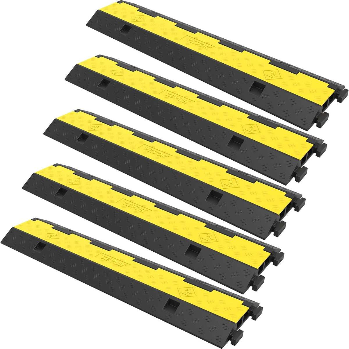 5 Packs 2 Channels Rubber Cable Protector Ramp F10682