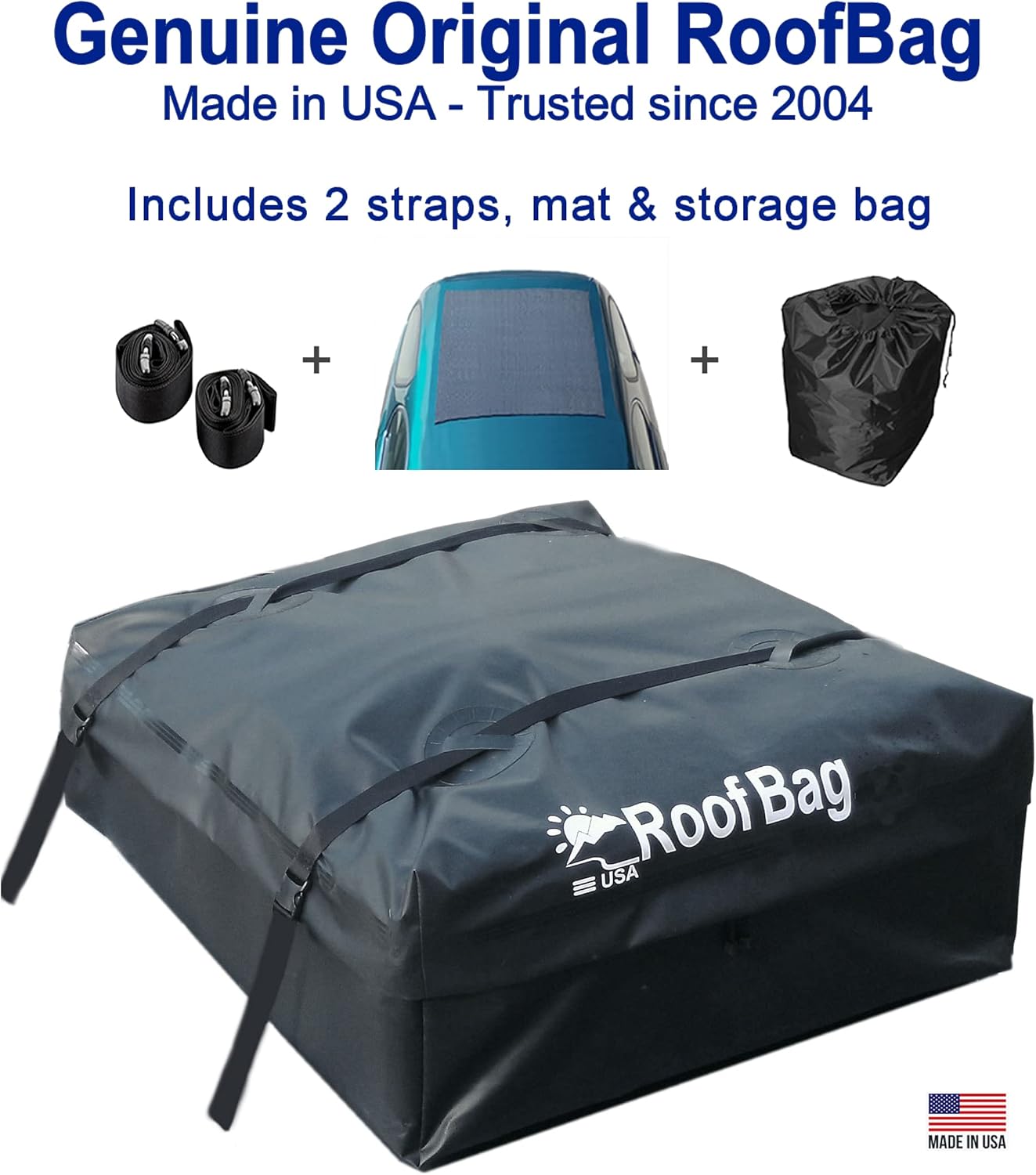 11 Cubic Feet Waterproof Rooftop Cargo Carrier with Straps and Storage Bag N53931