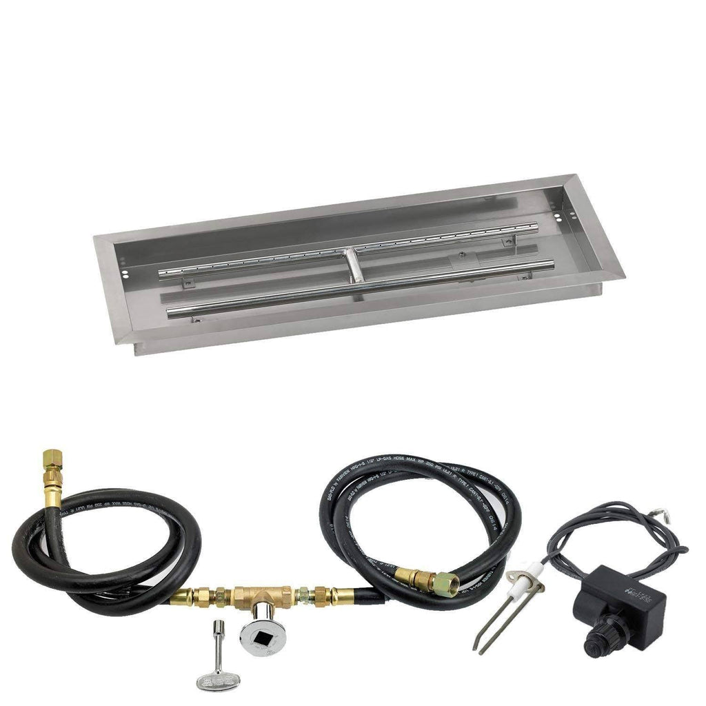 18x22 Rectangular Stainless Steel Drop in Firepit Pan with Spark Ignition Kit H513966