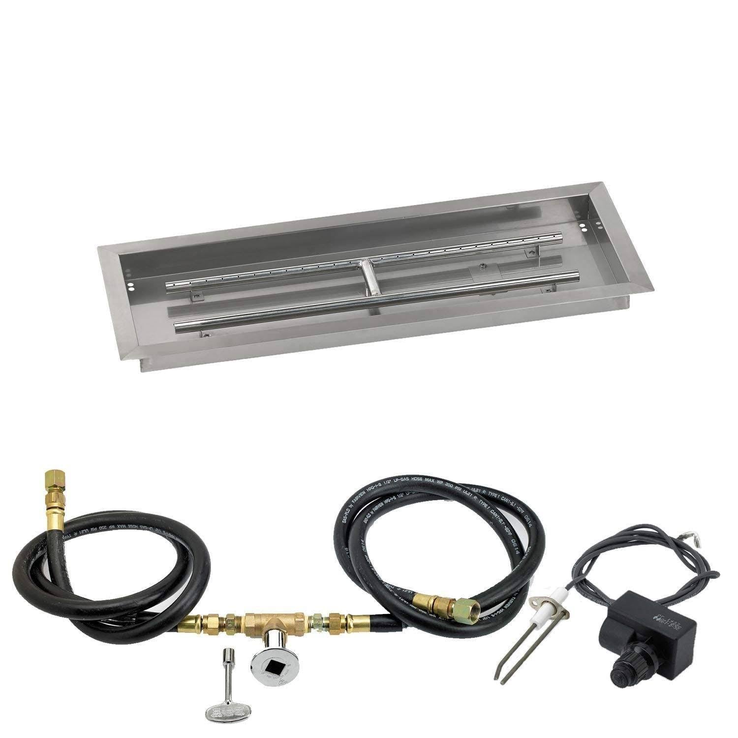 18x22 Rectangular Stainless Steel Drop in Firepit Pan with Spark Ignition Kit H513966