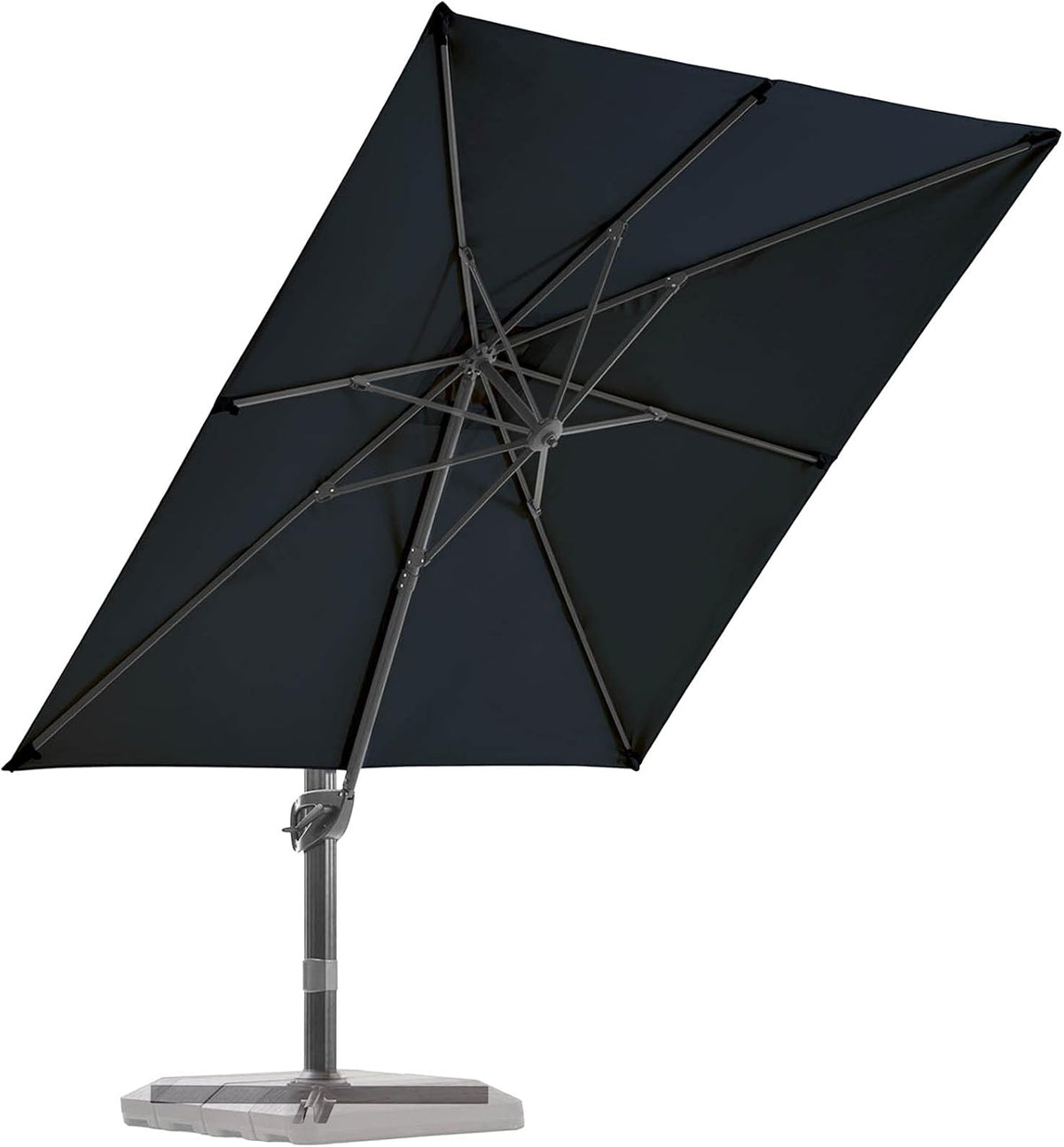 Navy Blue 9x9 FT Square Cantilever Patio Umbrella with Cross Base Y1709