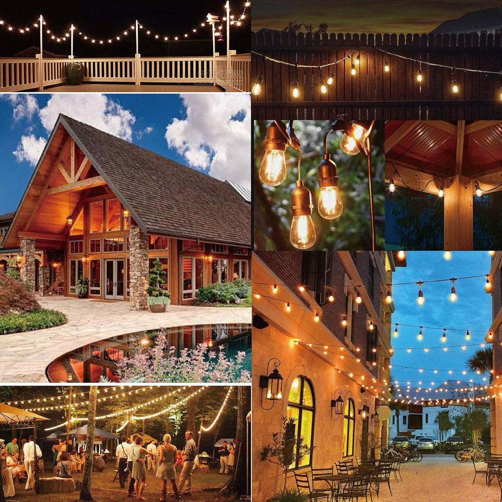 100FT LED String Lights with 30 Sockets 32 Shatterproof Plastic Bulbs N35805
