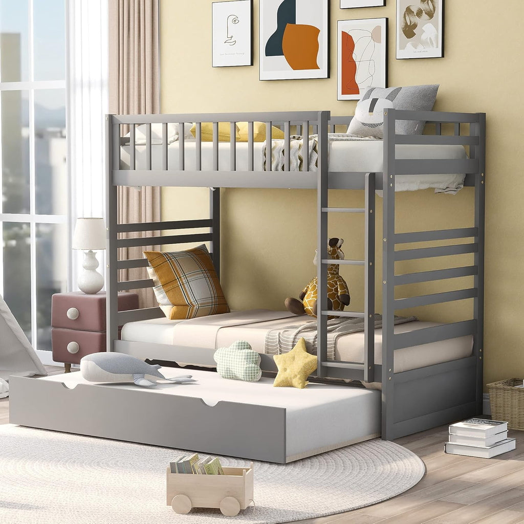 White Twin Metal Bunk Bed with Trundle D9531
