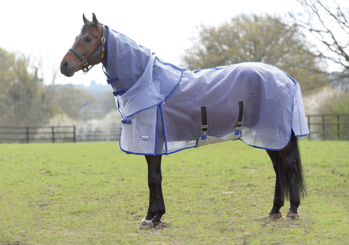 White/Blue Ripshield Detach-A-Neck Fly Sheet B51347