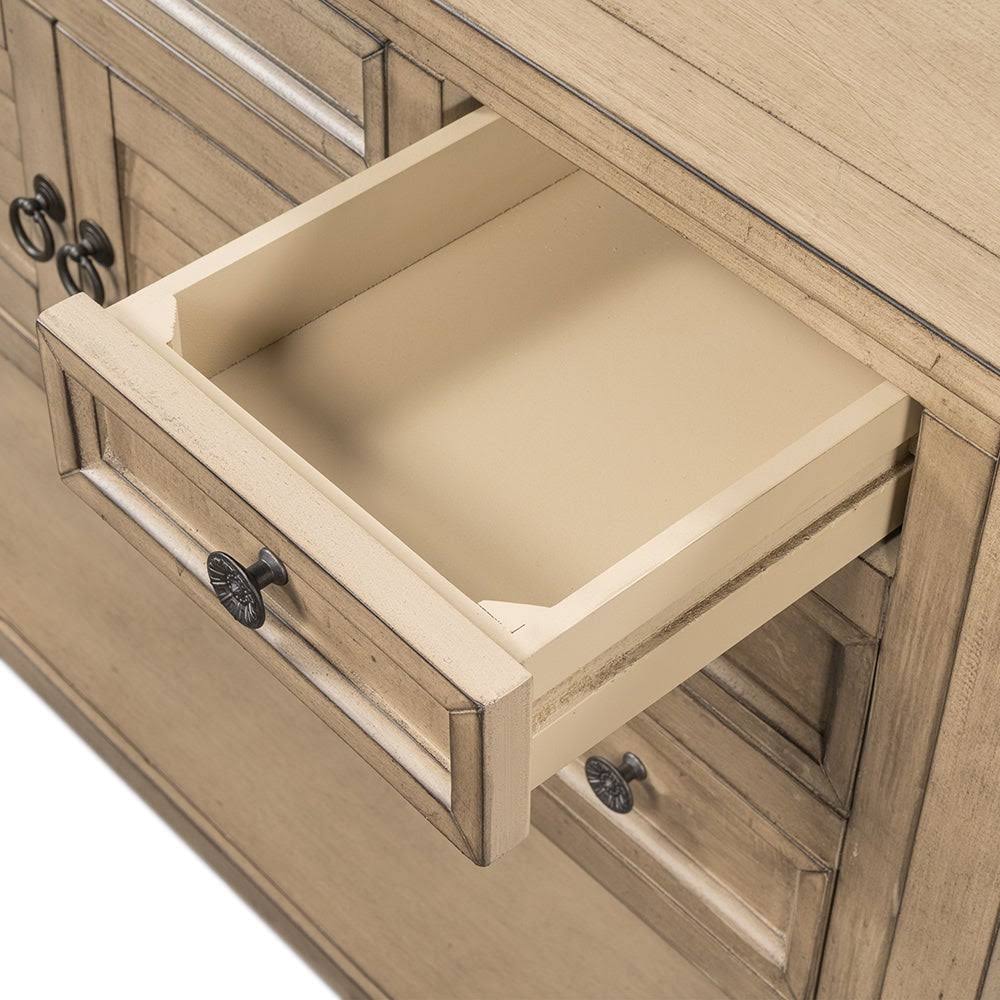 Blue Console Table with 7 Drawers and 1 Cabinet C806