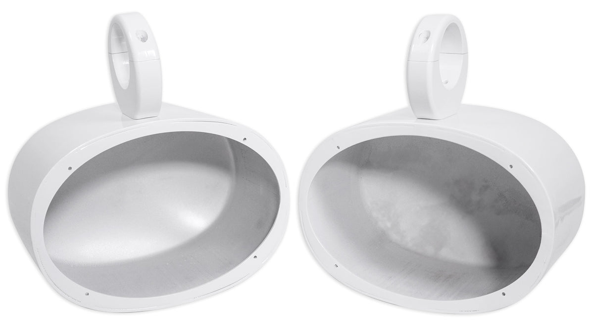 6x9 White Aluminum Wakeboard Tower Speaker Pod Enclosures Y2542