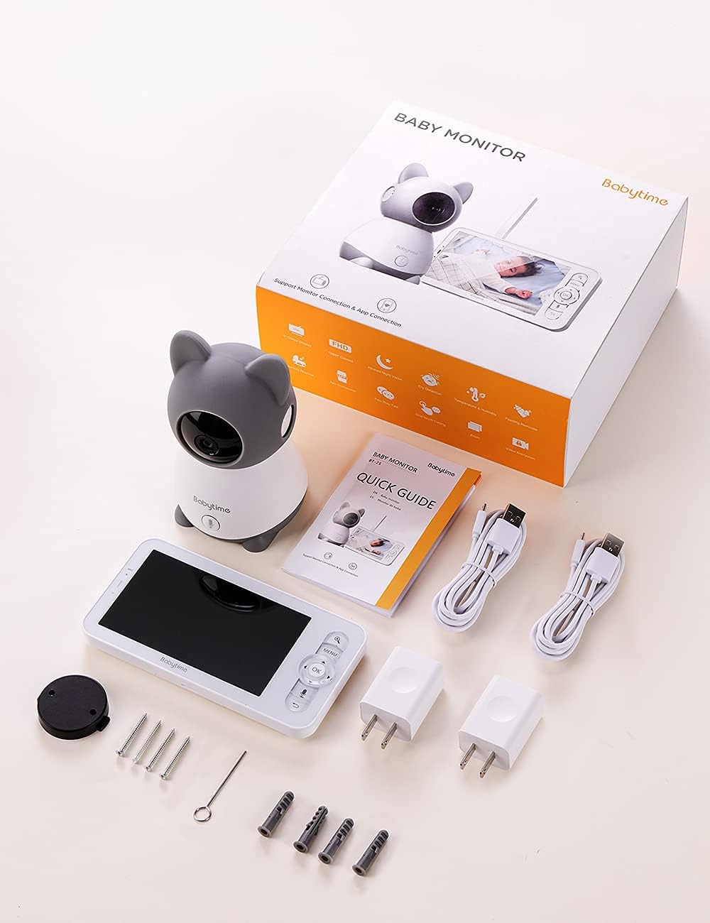 1080P Pan/Tilt Video Baby Monitor with Infrared Night Vision H64838