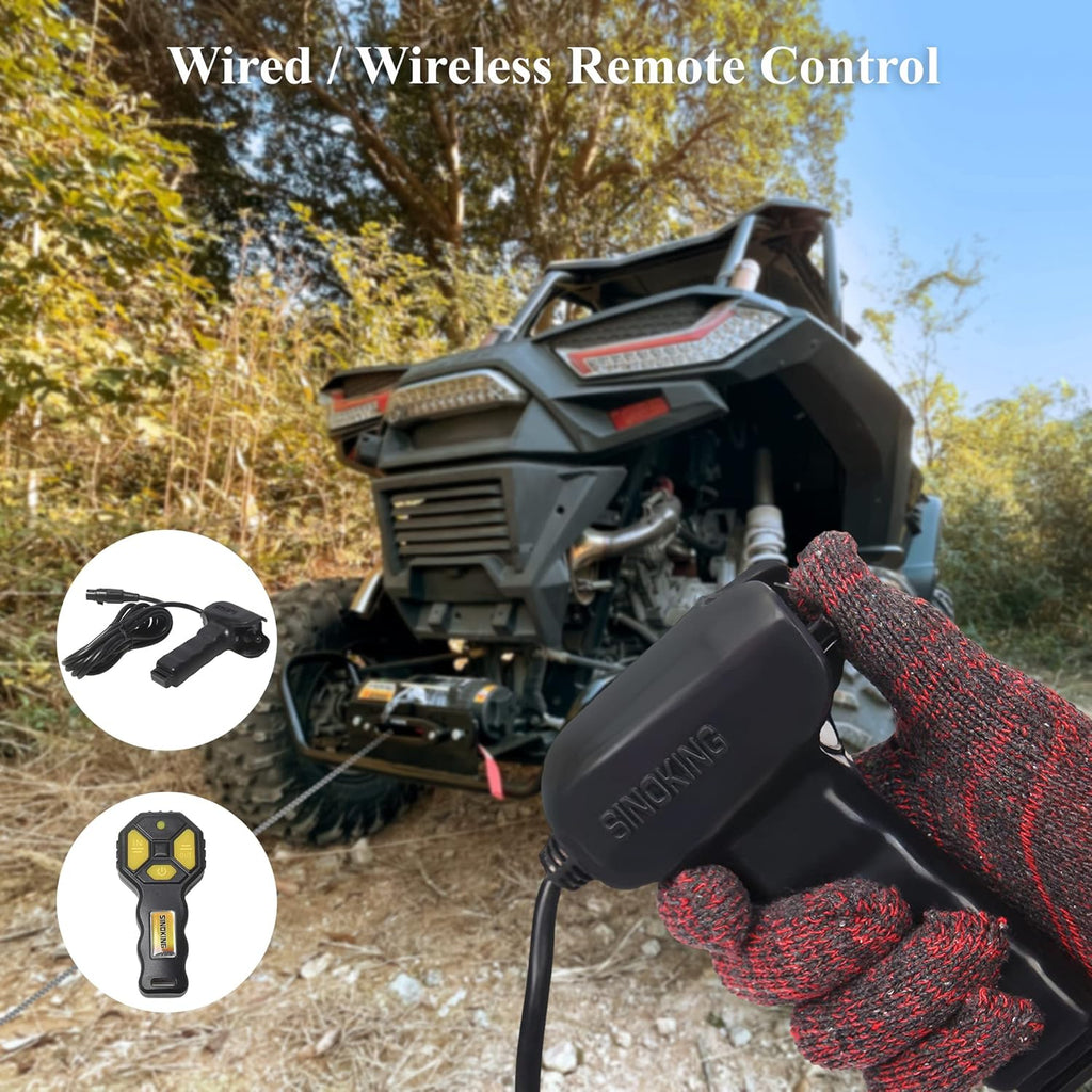6000lb 12V Winch with Synthetic Rope and Wireless Remote Control I59584