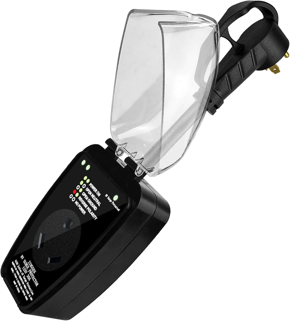 30 Amp RV Surge Protector with Waterproof Cover, 125V/3750W, Pack of 2 N68185
