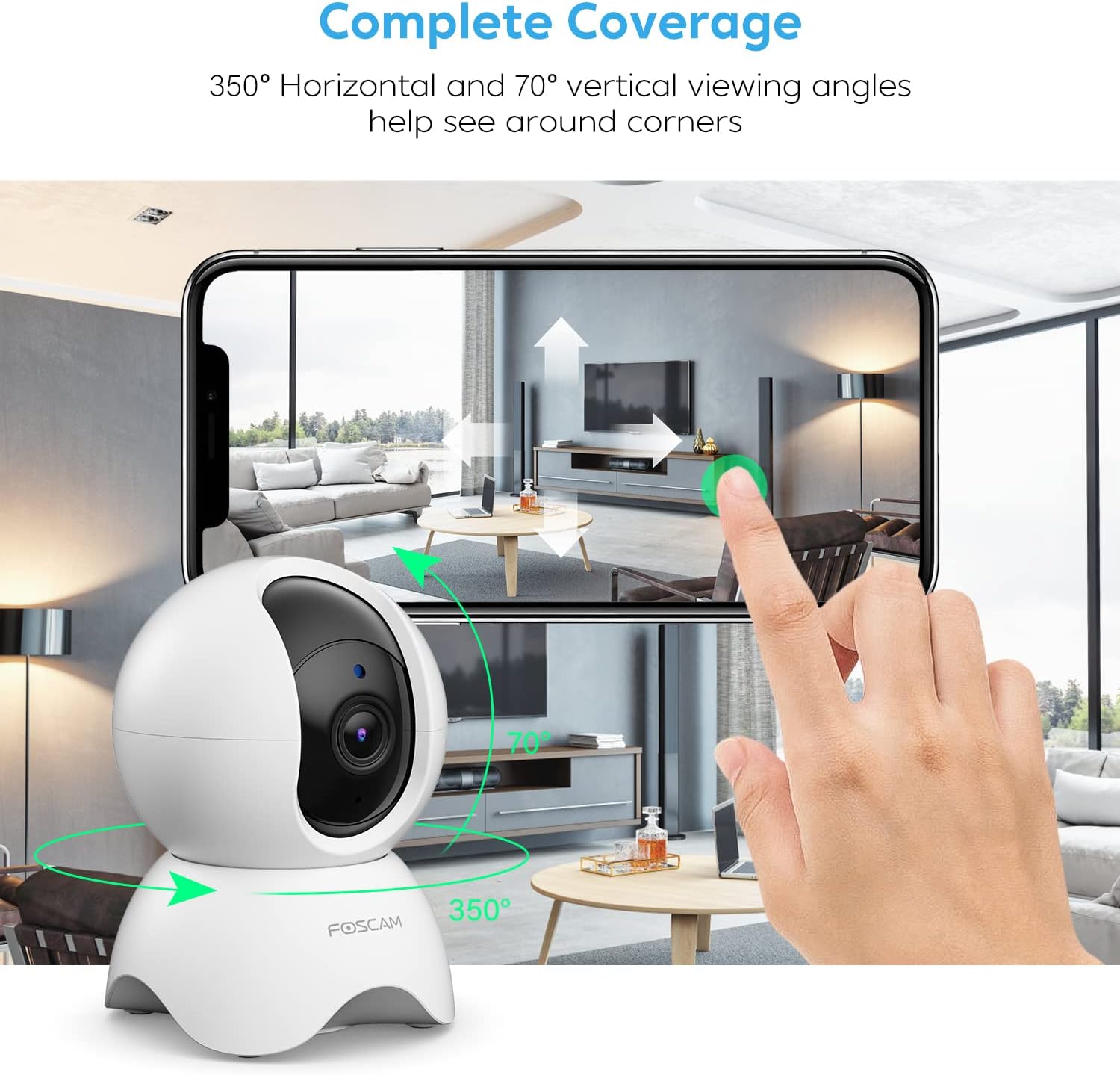 5MP Pan/Tilt Smart Security Camera, 2-Way Audio, Pack of 2 X6332