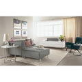 White Quartz Top Round End Table with Stainless Steel Base O75863