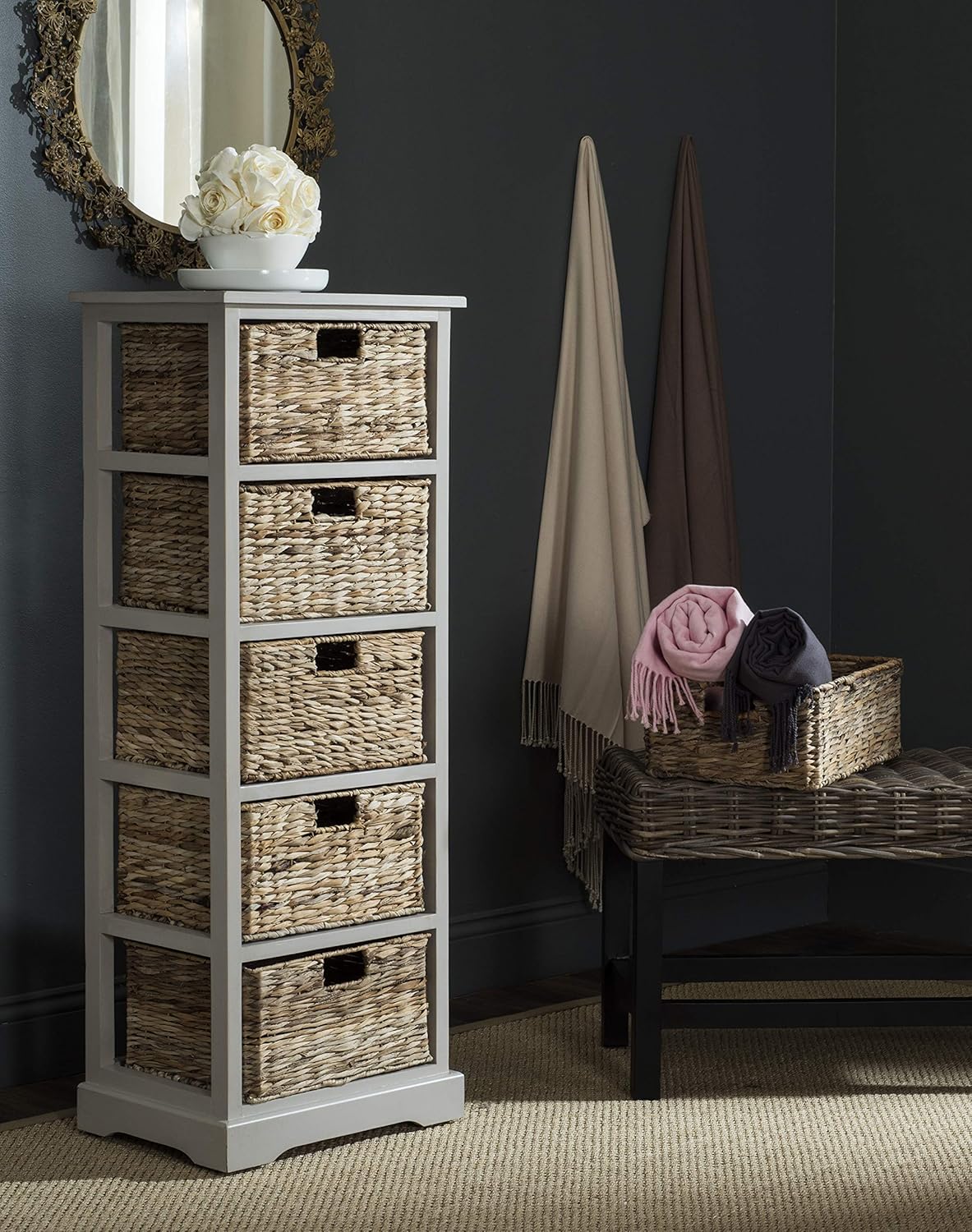 Wicker Basket Storage Tower Z984