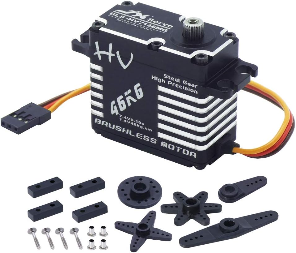46kg Brushless High Precision Steel Gear Full CNC Digital Servo Motor Pack of 2 V140766