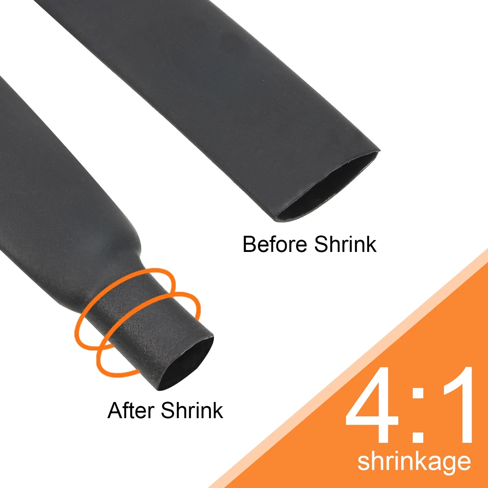 18mm Dia 50ft Black 4:1 Dual Wall Adhesive Lined Heat Shrink Tubing Y691
