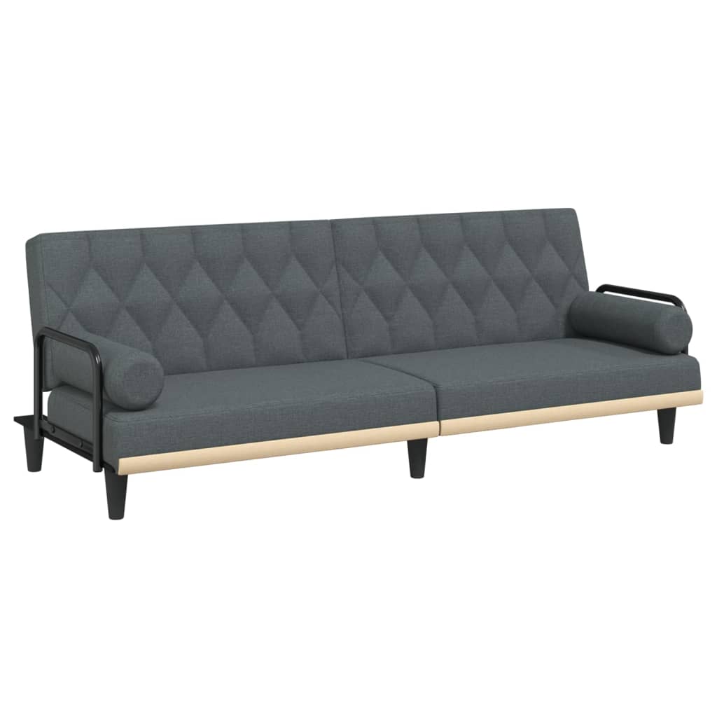 Dark Gray Fabric Sofa Bed with Armrests K65476