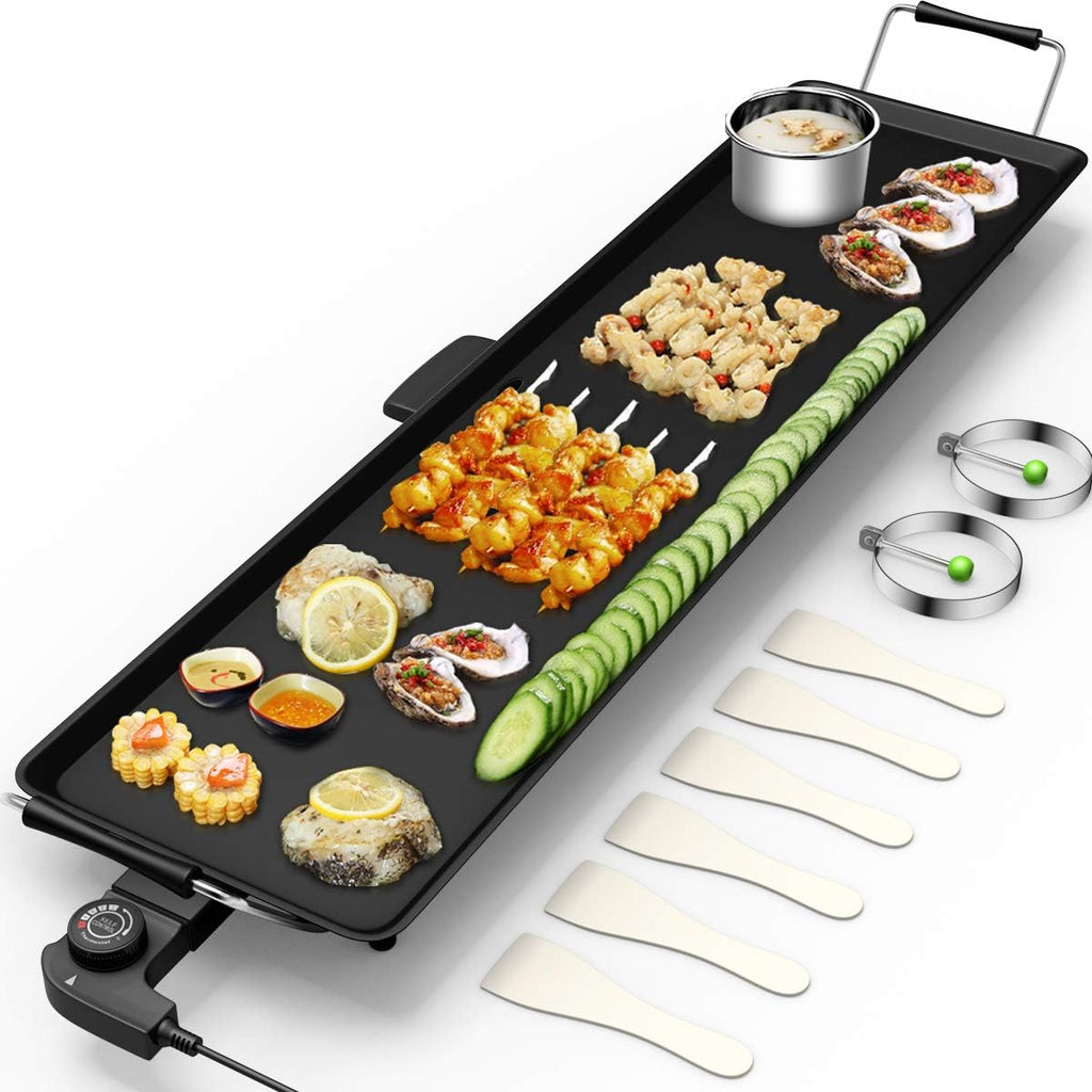 35 Electric Teppanyaki Table Top Grill Griddle, Nonstick Extra Large Griddle G429