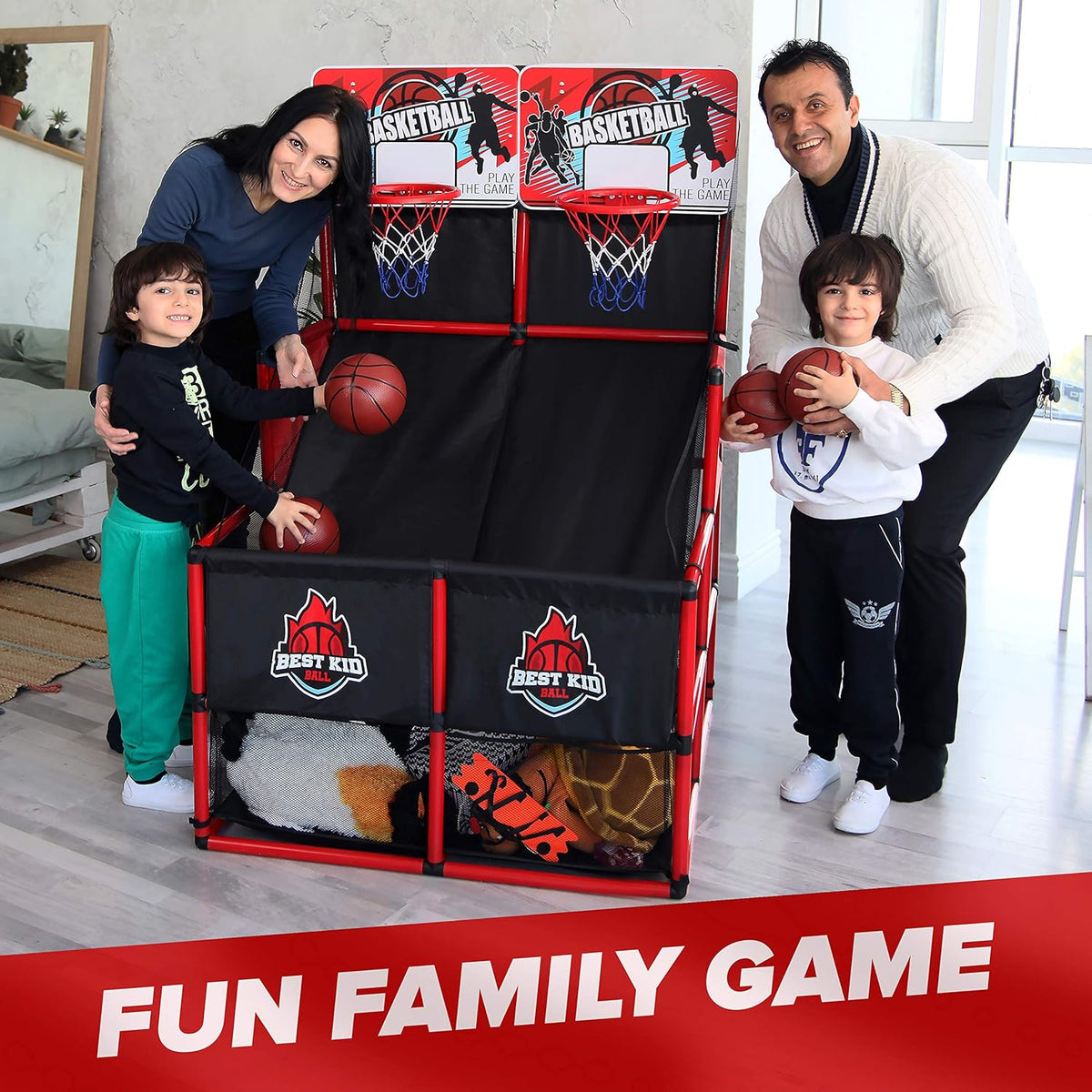 Double Shot Basketball Arcade Game with Pump, Pack of 2 X2919