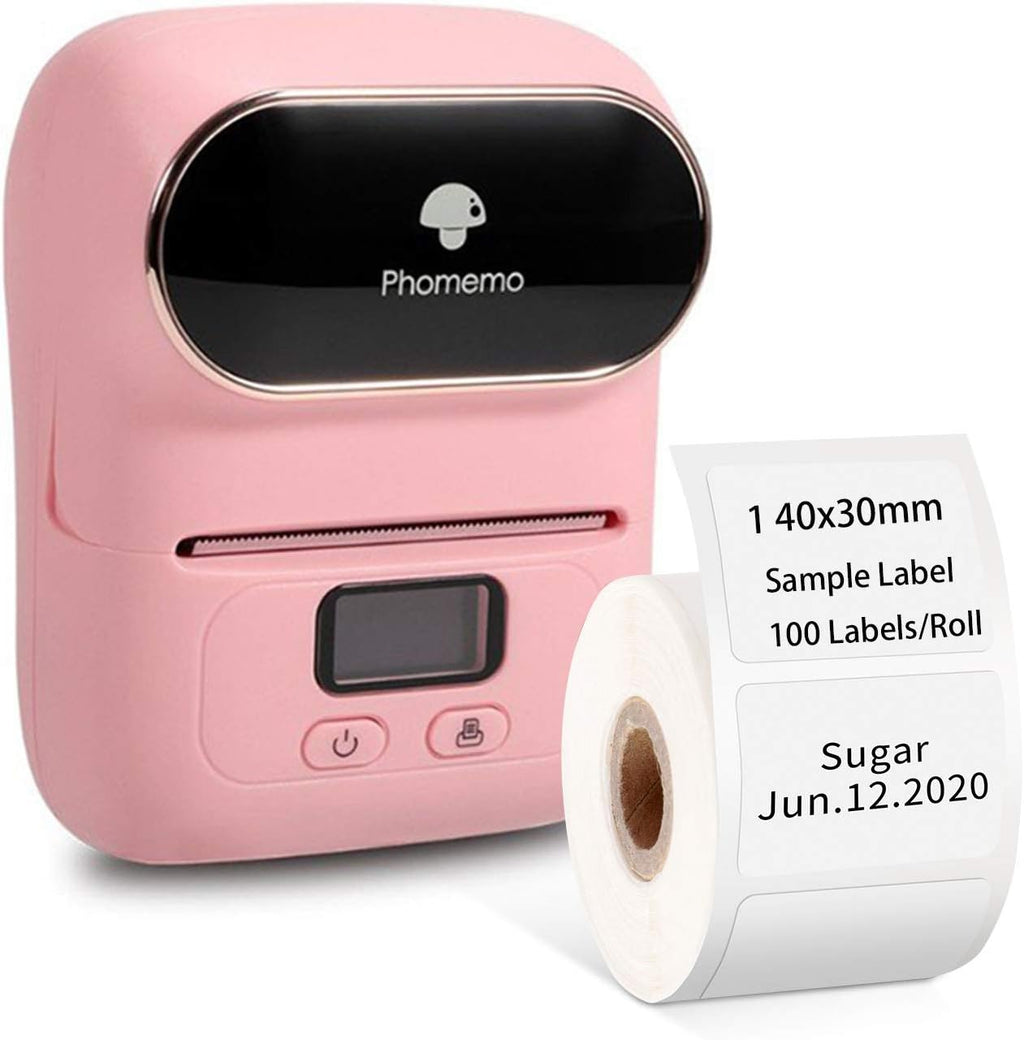 Portable Bluetooth Thermal Mini Label Printer with 1 40×30mm Label X7214