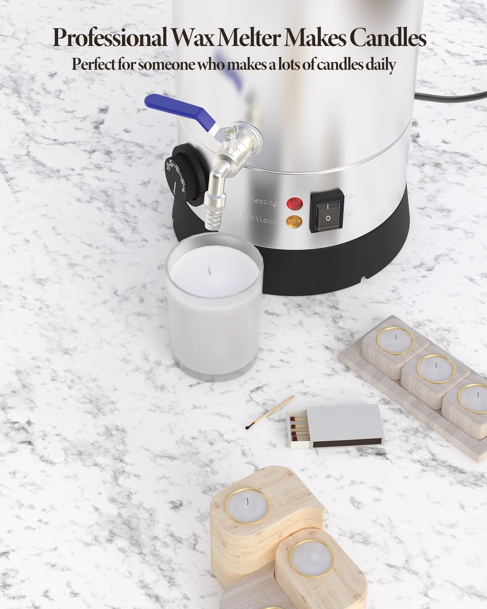 13 Qts Electric Wax Melter with Temp Control and Pour Spout T65637