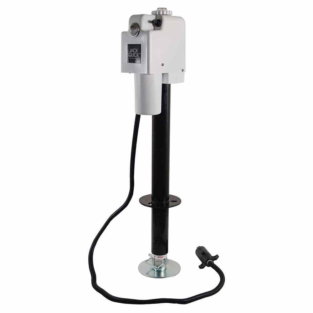 12-Volt Electric Tongue Jack with White Cover and 7-Way Plug, 3650 lb. Y12789